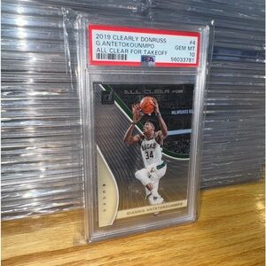 2019 Clearly Donruss Giannis Antetokounmpo Clear for Takeoff PSA 10 Greek Freak